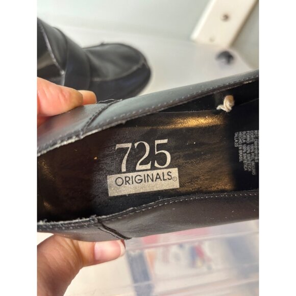 725 Originals Black Leather Loafers 6 Shoes Classic Slip-On Design - Picture 6 of 9